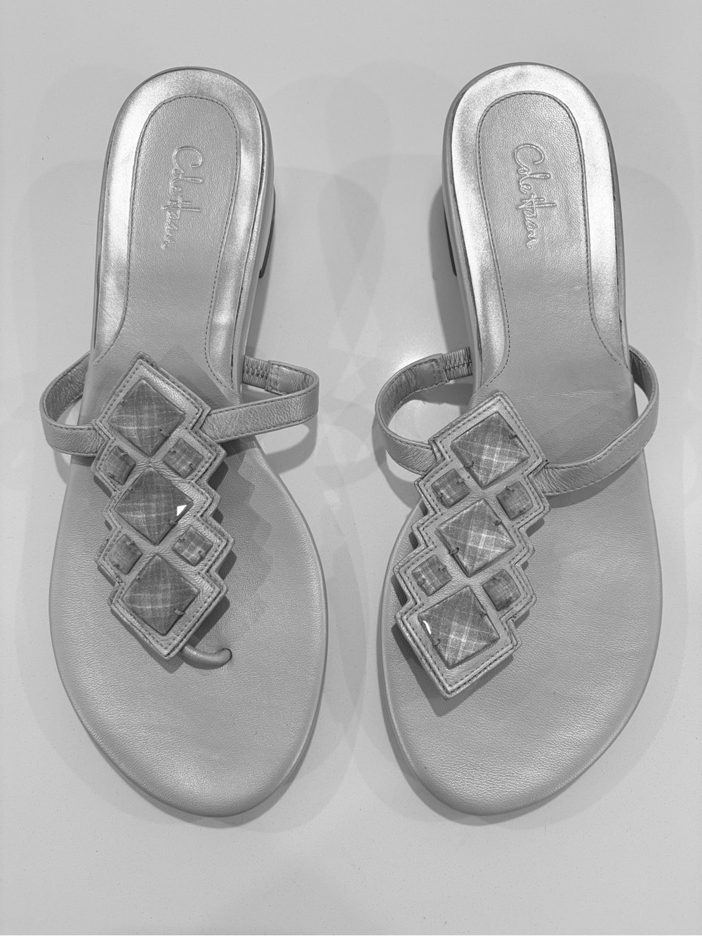 Cole Haan Silver Geometric Jewel NikeAir Thong Sandals